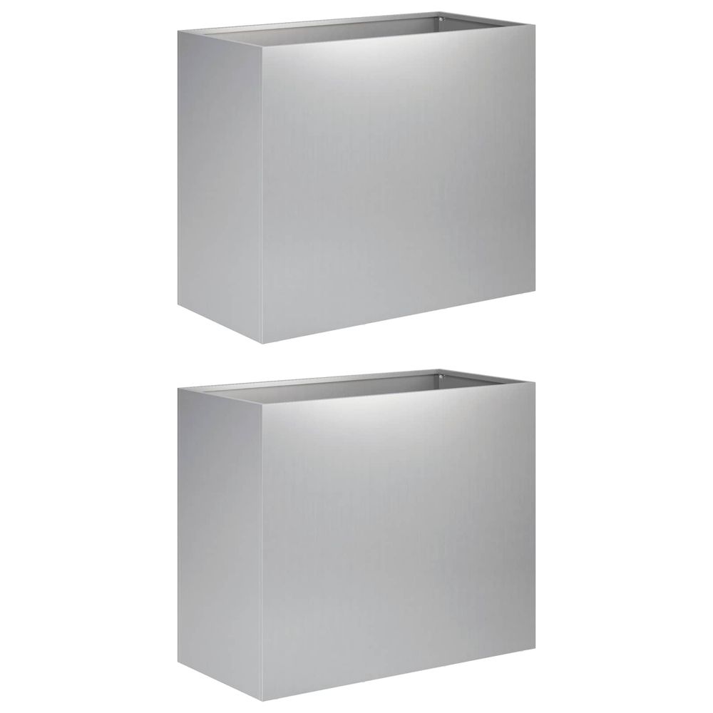 Cache-pot de jardin 2 pc argenté 60 x 30 x 50 cm