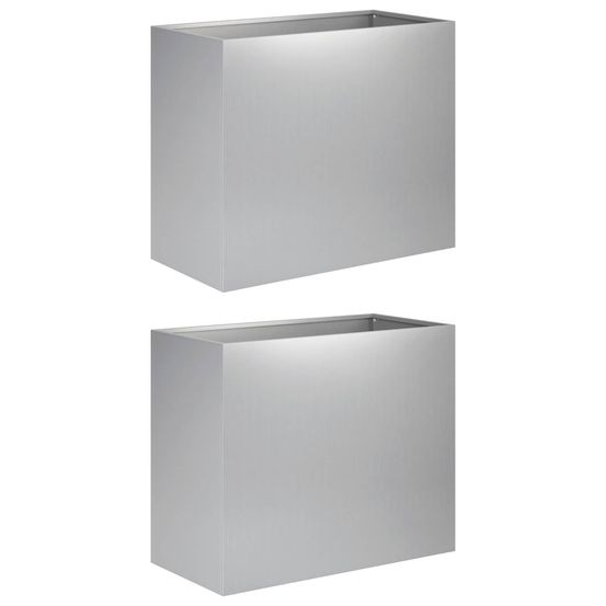 Cache-pot de jardin 2 pc argenté 60 x 30 x 50 cm