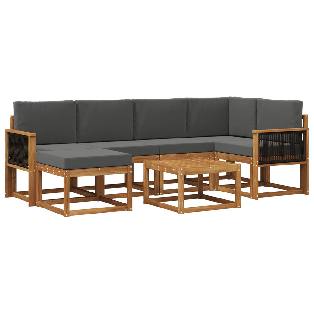 Ensemble de canapés d'extérieur 7 pcs naturel et anthracite