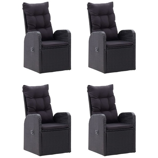 Ensemble à manger de jardin 5 pcs noir