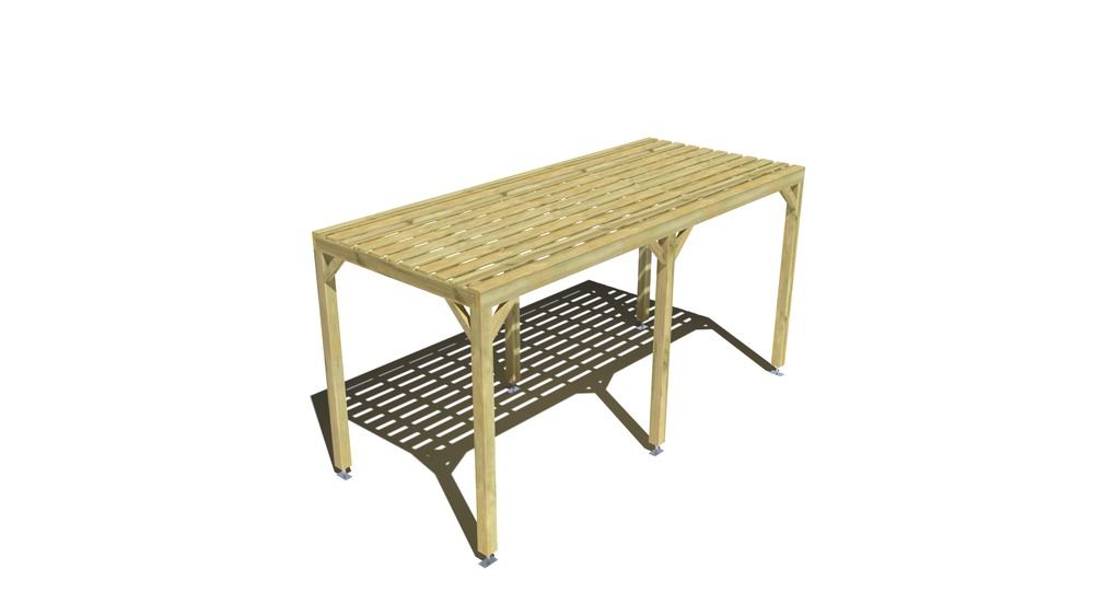 Pergola bois • 5m x 2m • indépendante • sens profondeur • platelage bois • livraison comprise