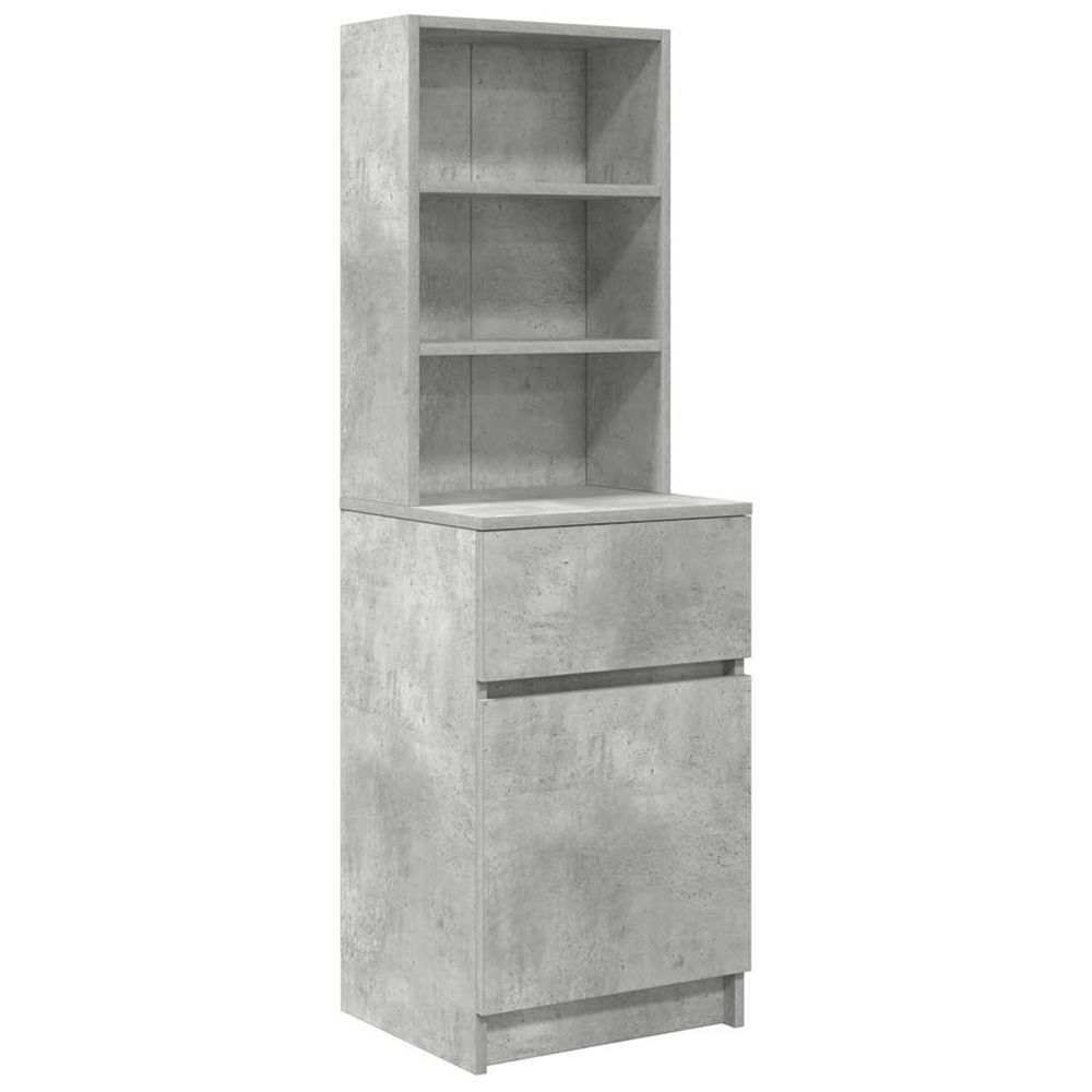 Table de chevet gris béton 39x35x125 cm bois d’ingénierie