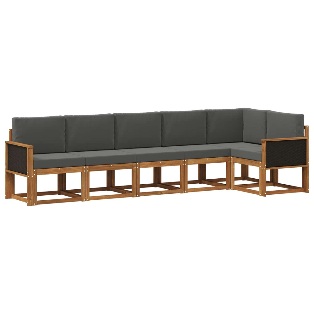 Ensemble de canapés d'extérieur 6 pcs naturel et anthracite