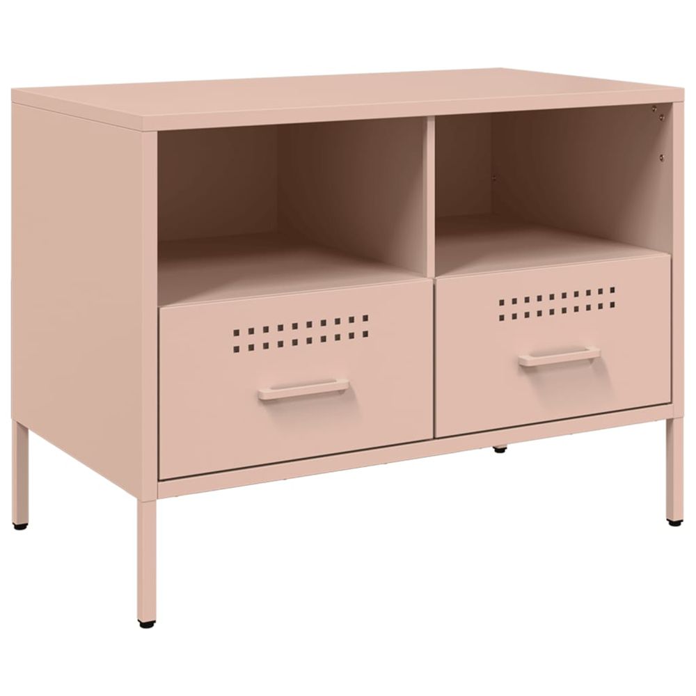 Meuble tv rose 68x39x50,5 cm acier