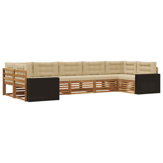 Ensemble de canapés d'extérieur 7 pc naturel et beige