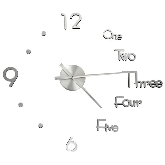 Horloge murale 3d design moderne argenté 100 cm xxl