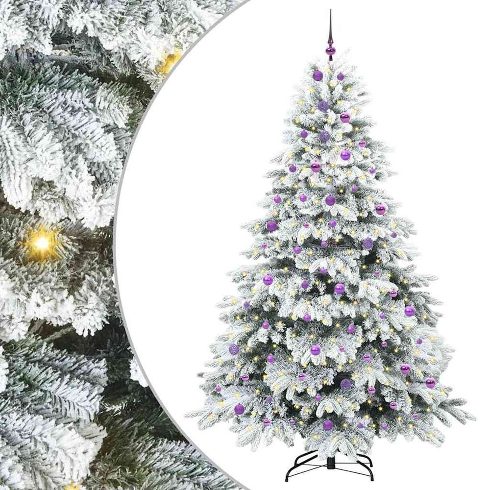 Sapin de noël artificiel avec 300 led blanc 240 cm pe et pvc