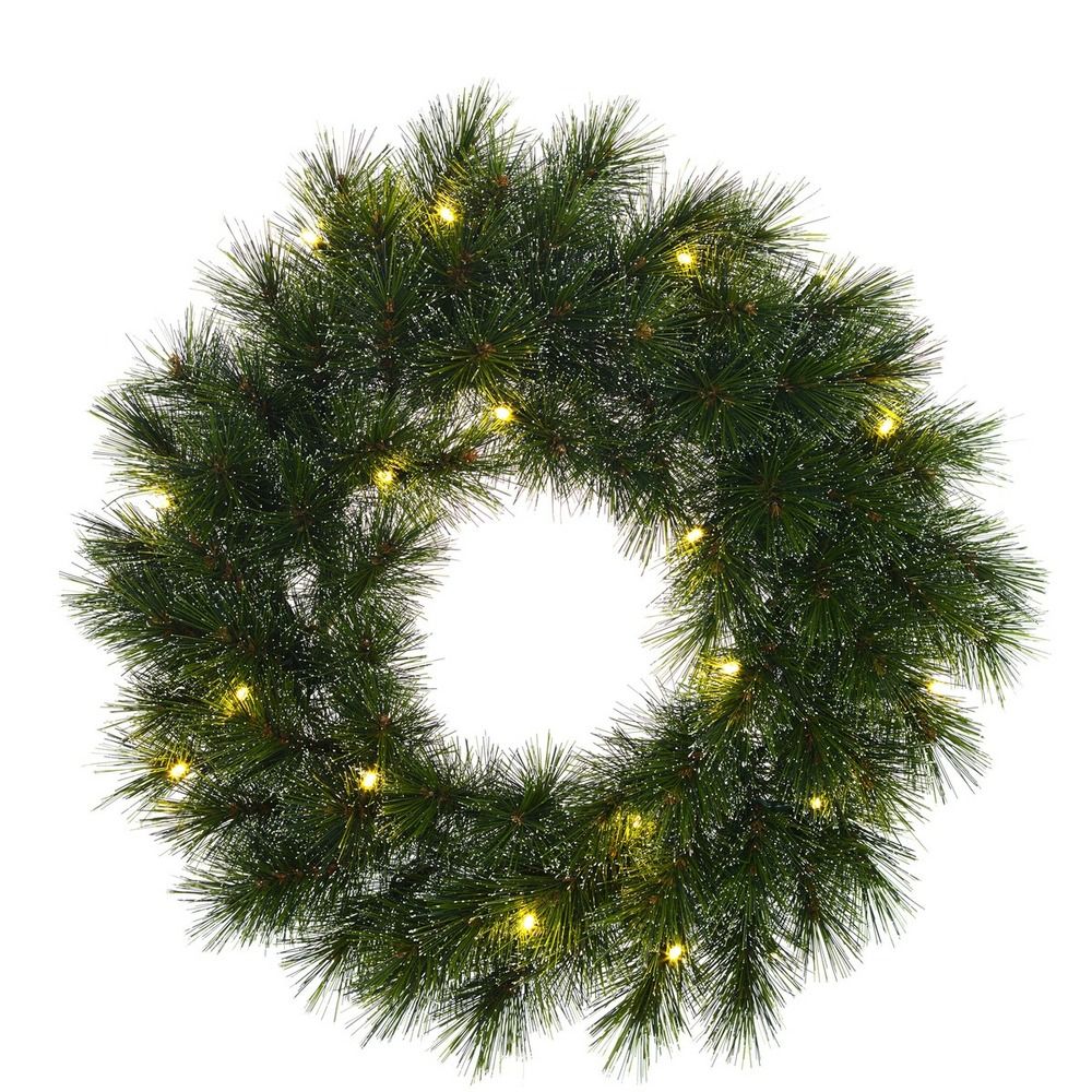 Black box trees glendon couronne de noël avec éclairage led ø60 cm - vert