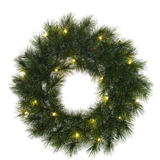 Black box trees glendon couronne de noël avec éclairage led ø60 cm - vert