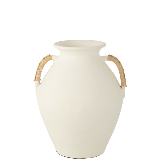 Vase en terracotta blanc 34x34x43 cm