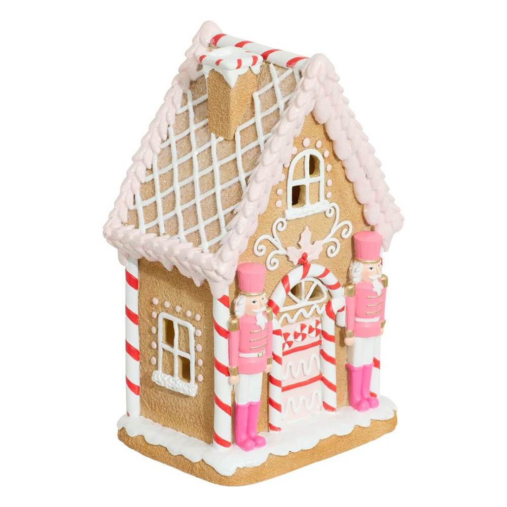 Maison resine rose 25,5cm