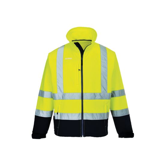 Softshell bicolore (3 couches) couleur : jaune/marine taille xl - portwest