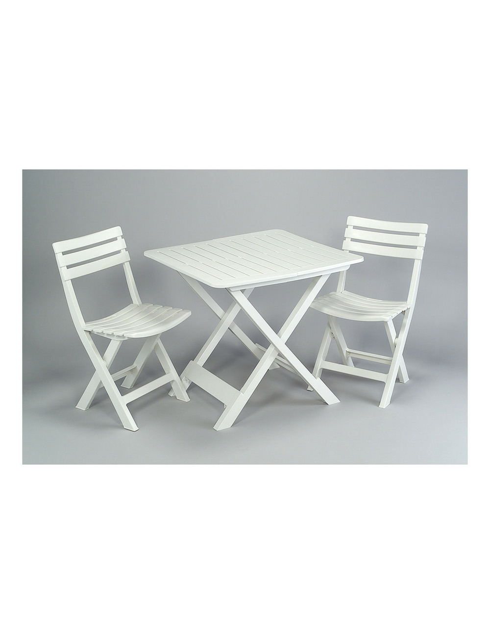 Ensemble table et chaises de jardin blanc 44x41x78cm/80x72x70cm - progarden