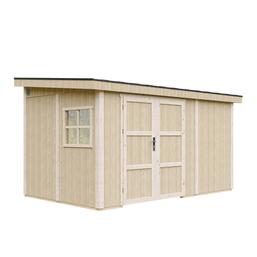Abri de jardin qualité premium 8,68 m² - h231x248x412 cm - sans plancher e paroi latérale - timbela m939b