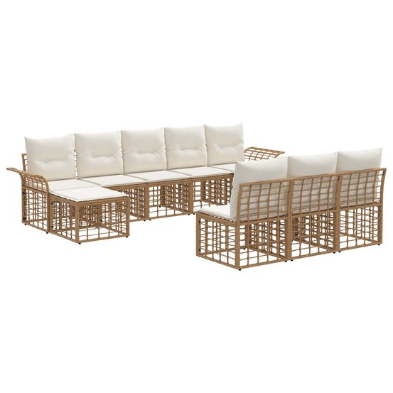 Ensemble de canapés d'extérieur 9 pc blanc naturel et crème