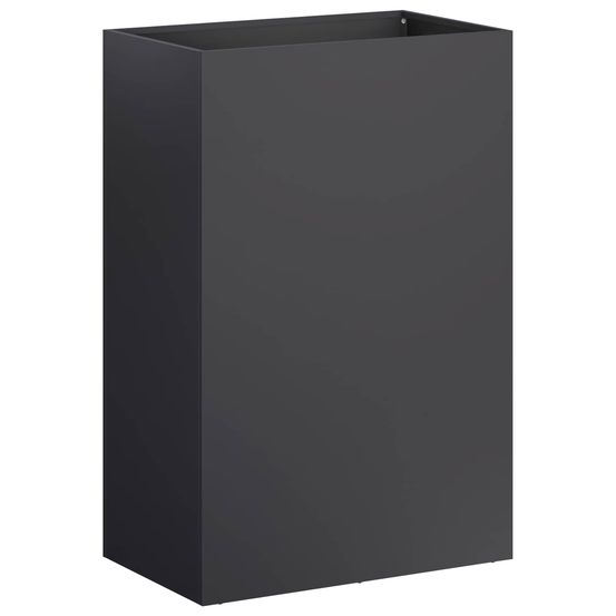 Cache-pot de jardin noir 40 x 30 x 75 cm acier laminé à froid