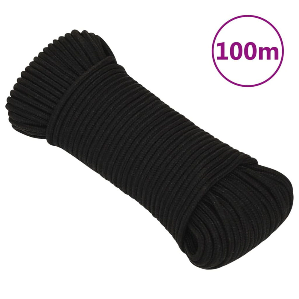 Corde de travail noir 5 mm 100 m polyester