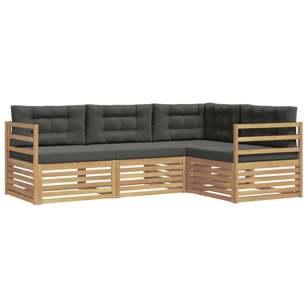 Ensemble de canapés d'extérieur 4 pc blanc et anthracite