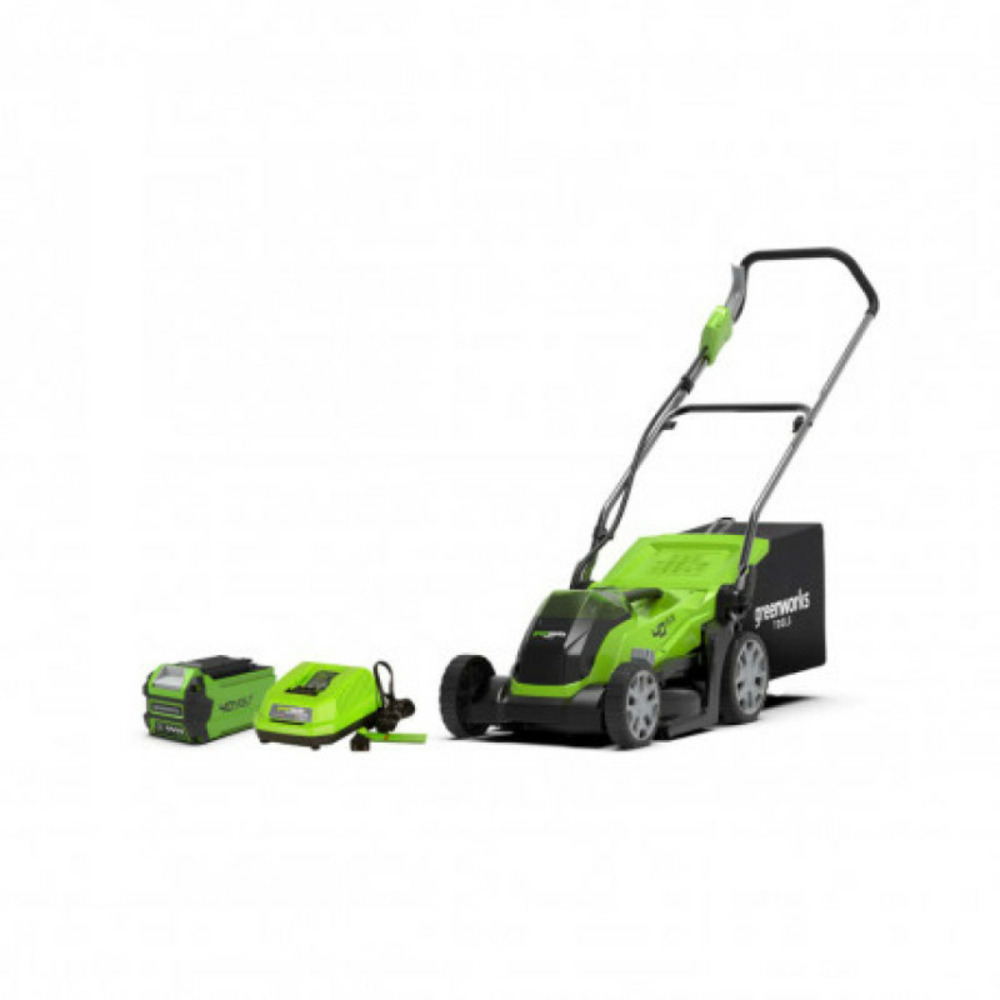 Tondeuse à gazon poussée 35cm 40v greenworks - batterie 2,0ah - chargeur - g40lm35k2