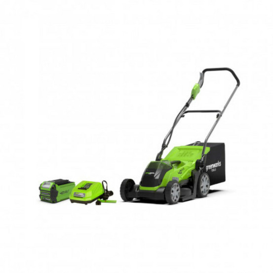 Tondeuse à gazon poussée 35cm 40v greenworks - batterie 2,0ah - chargeur - g40lm35k2