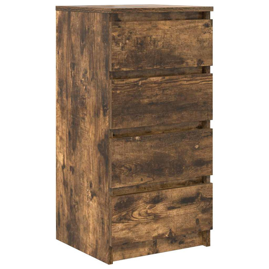 Buffet chêne fumé 37,5x35x76 cm bois d'ingénierie
