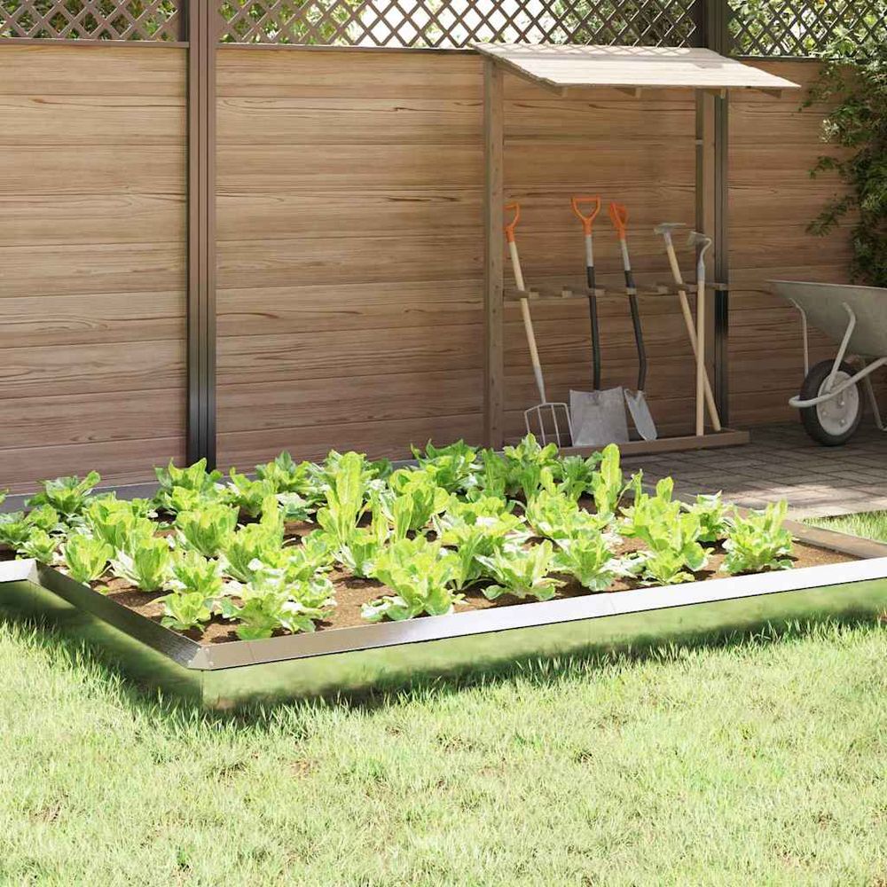 Clôture à escargots 4 pcs acier inoxydable protection potagers barrière 100x25cm argent