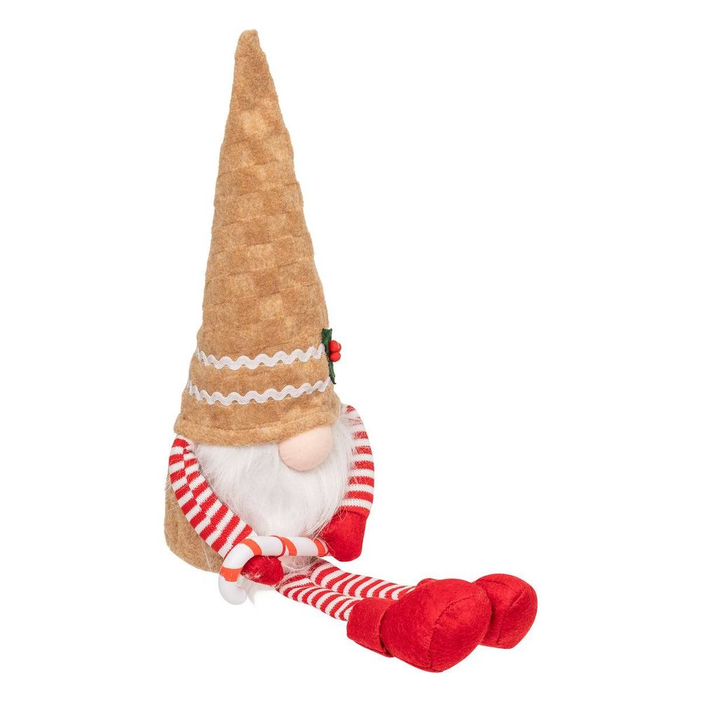 Gnome de noël pain d'épices assis h. 50 cm