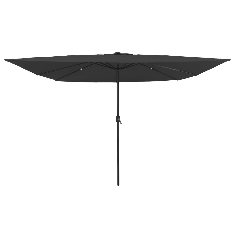 Parasol carré de jardin avec lumières led 295x245 cm en anthracite
