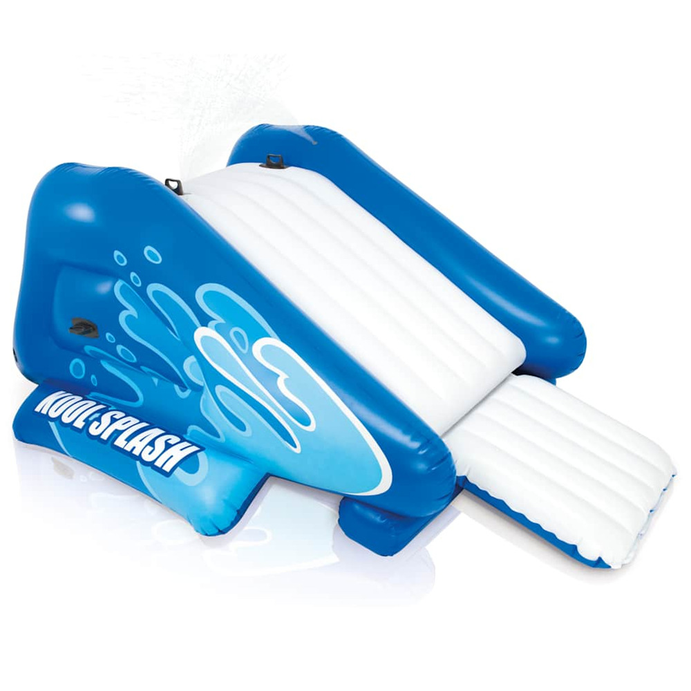 Toboggan aquatique gonflable kool splash bleu