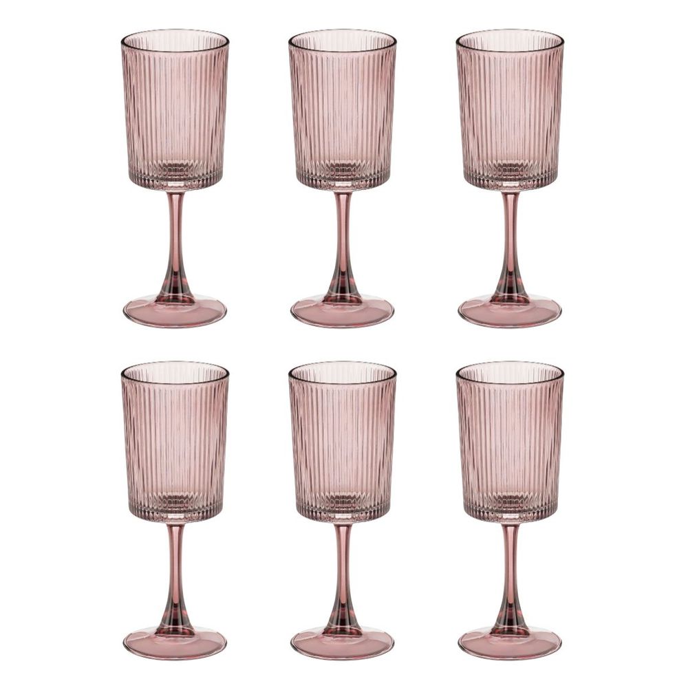Verre à vin grigio set de 6 h19x7cm - rose