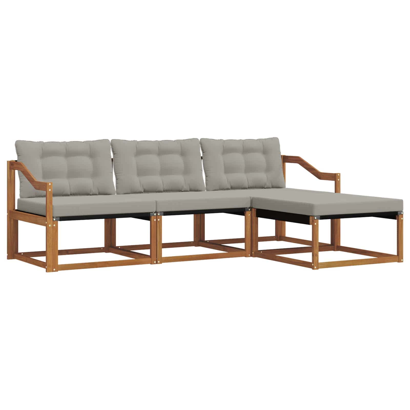 Ensemble de canapés d'extérieur 4 pcs gris naturel et clair