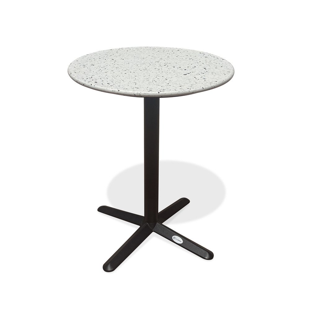 Table bistro ronde en acier plateau terrazzo
