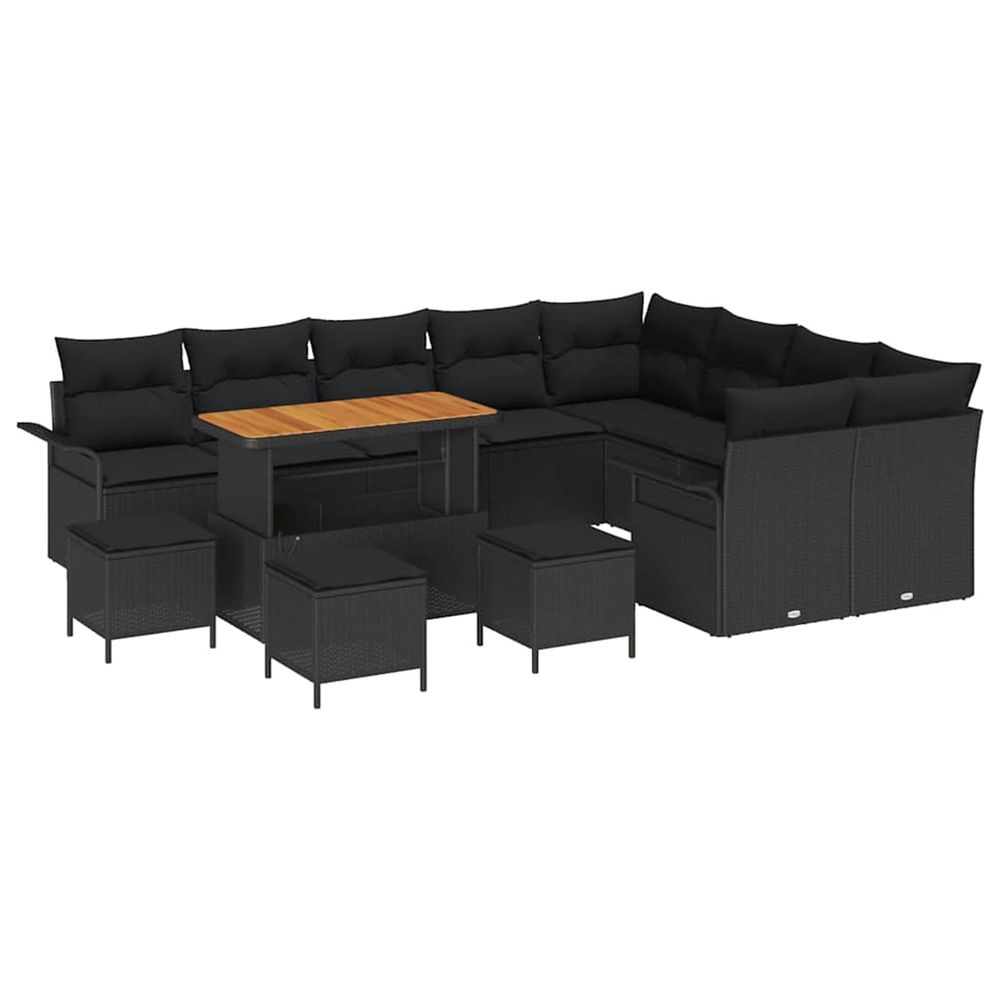 Ensemble de canapé de jardin 13 pc 12-nombre de places noir