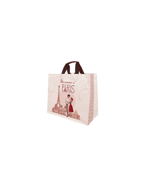 Sac cabas tisse amour paris 33l 43x20x38cm - sans marque