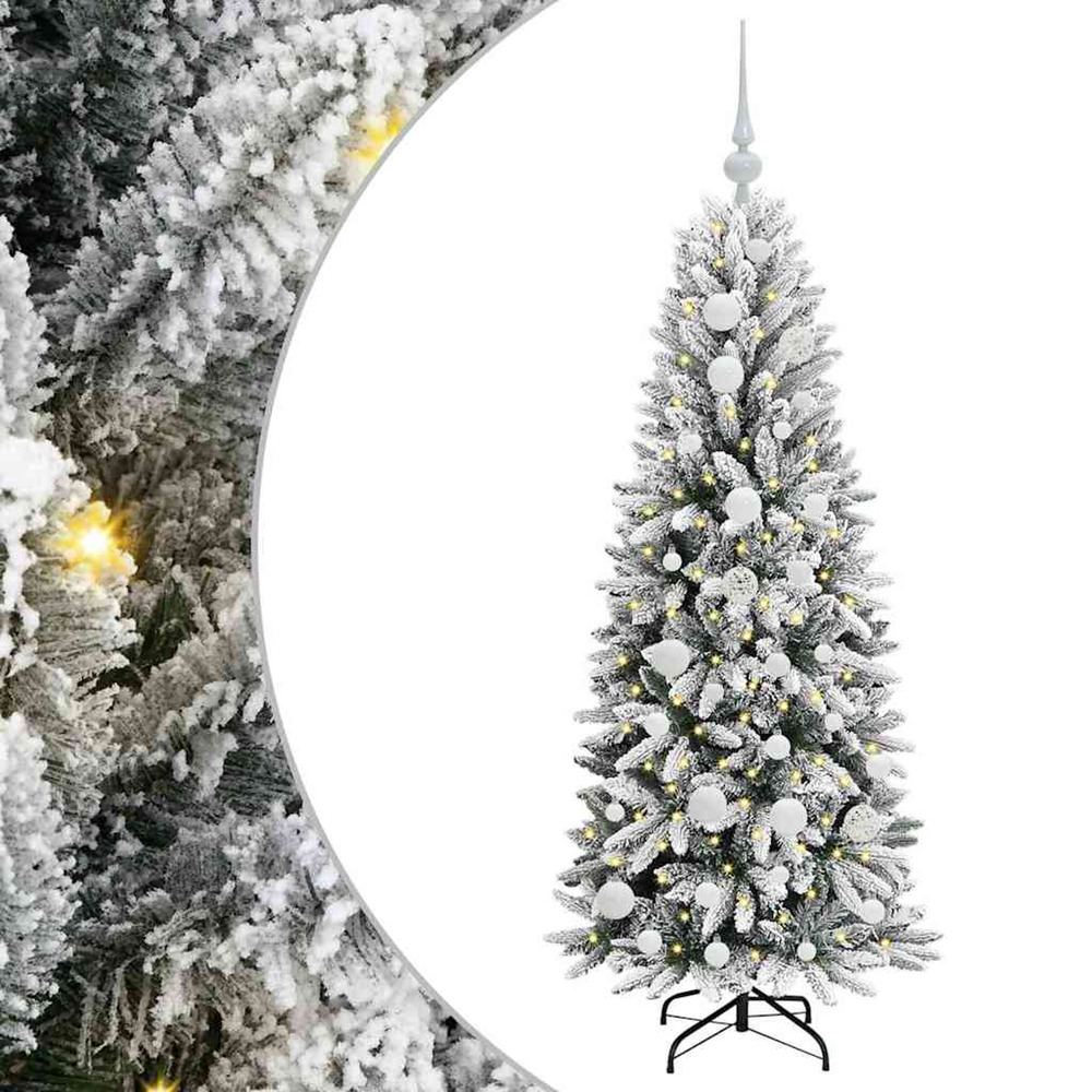 Sapin de noël artificiel avec 150 led avec support blanc 120 cm