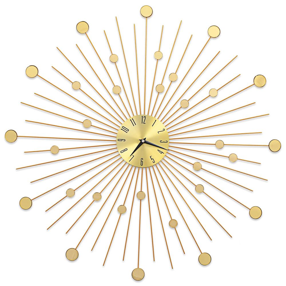 Horloge murale métal 70 cm doré