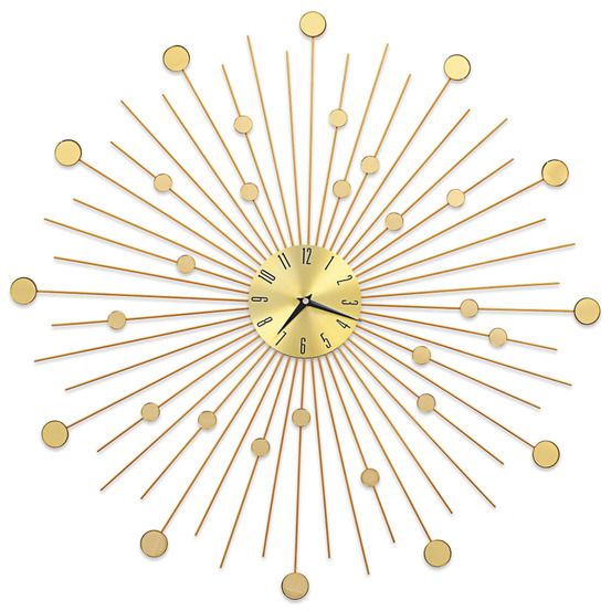 Horloge murale métal 70 cm doré