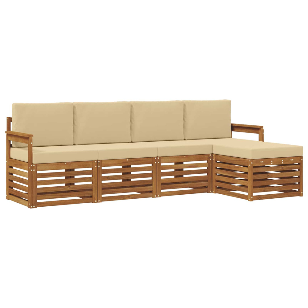 Ensembles de canapés avec coussin 5 pcs naturel et beige