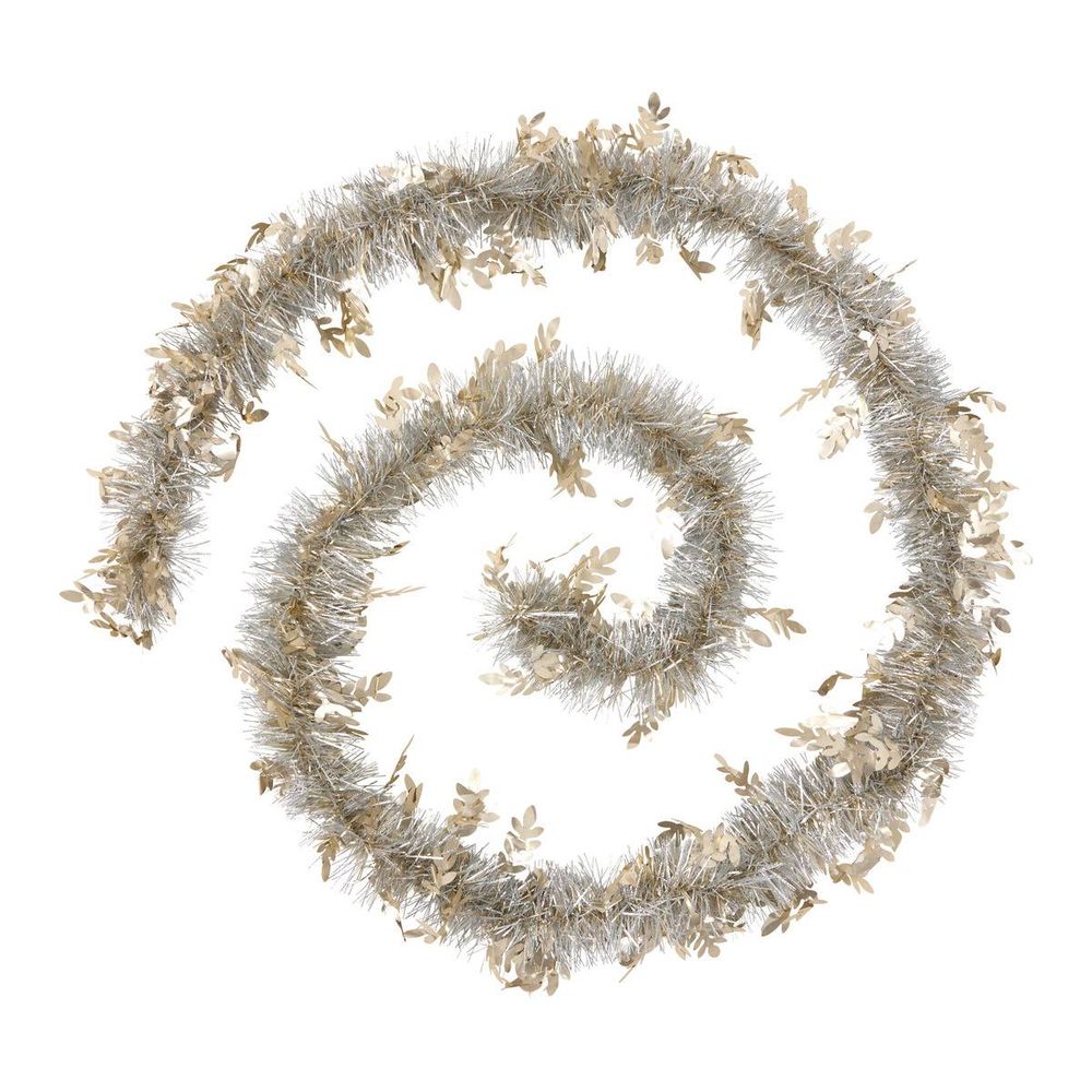 Guirlande de noël scintillante embossée feuilles or 70 x 6 x 2,7 m