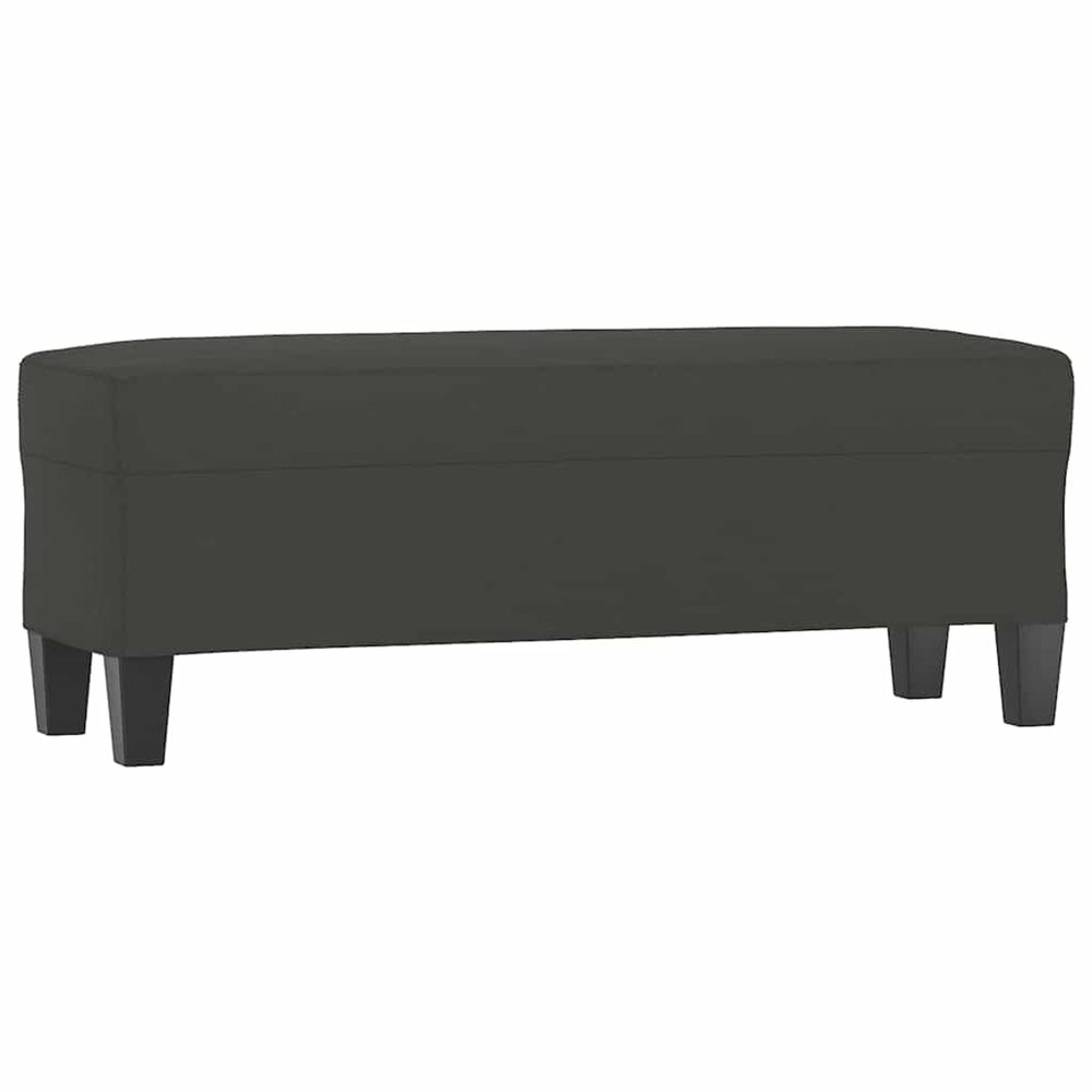 Banc gris foncé 100x35x41 cm tissu microfibre