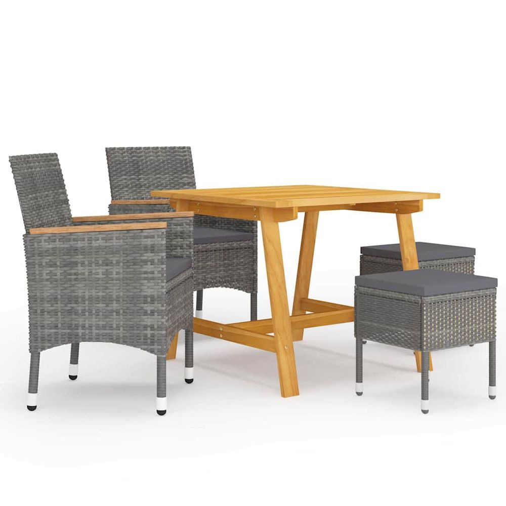 Ensemble à manger de jardin 5 pcs gris