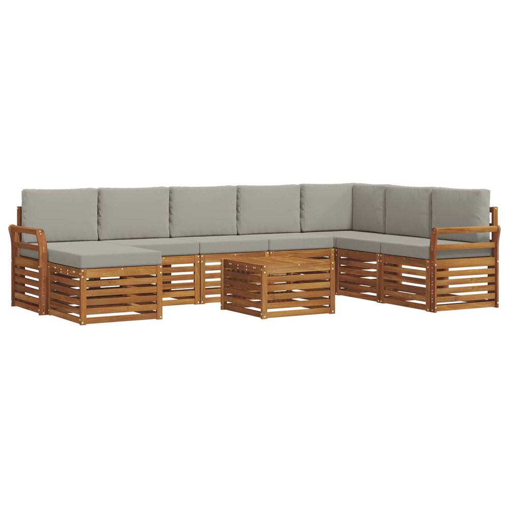 Ensembles de canapés avec coussin 9 pcs gris naturel et clair