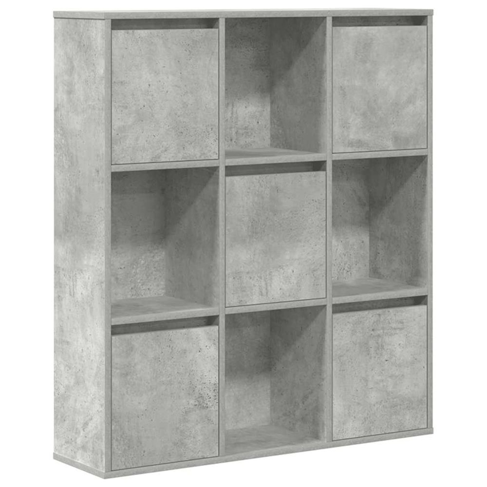 Bibliothèque gris béton 89x24x101,5 cm bois d'ingénierie