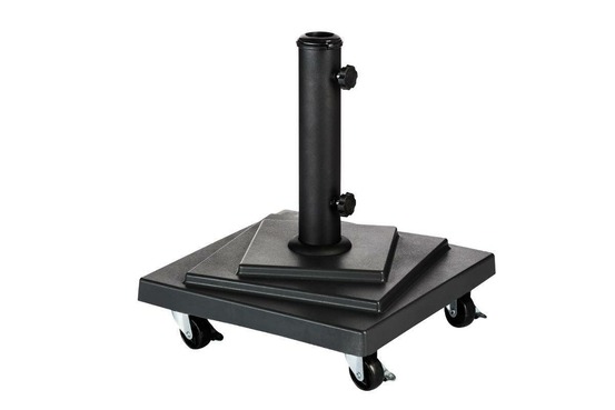 Pied de parasol carré à roulettes noir