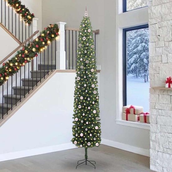 Sapin de noël artificiel géant 300 cm, kit complet lumineux 300 led et boules