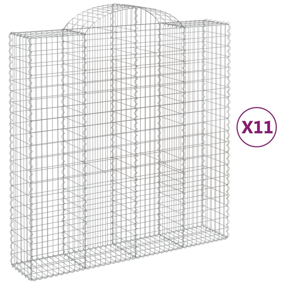 Paniers à gabions arqués 11 pcs 200x50x200/220 cm fer galvanisé