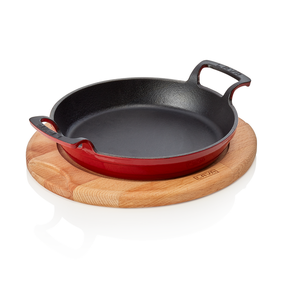 Plaque de friture/de service en bois rouge h 35 mm was germany