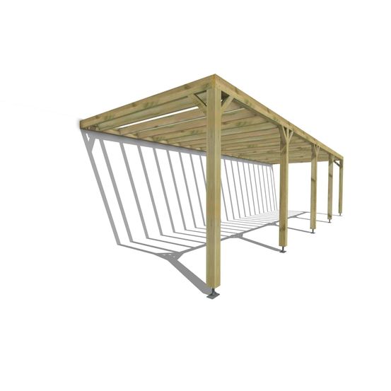 Pergola bois • 10m x 3m • adossée • sens profondeur • livraison comprise