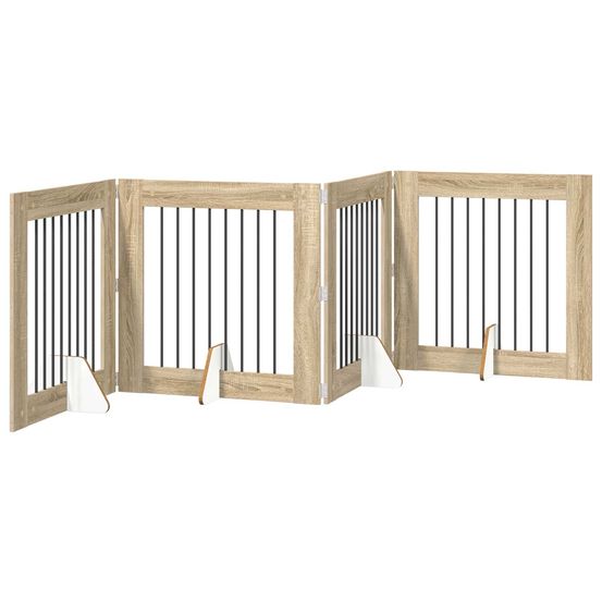 Porte de chien pliable avec supports 4 pc chêne sonoma 321 cm