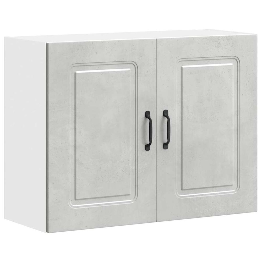 Armoire murale de cuisine kalmar gris béton bois d'ingénierie